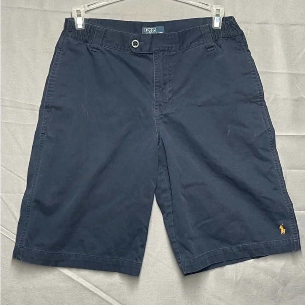 Polo By Ralph Lauren Kids Boys Size 14 Navy Blue Classic Chino Shorts‎ Preppy